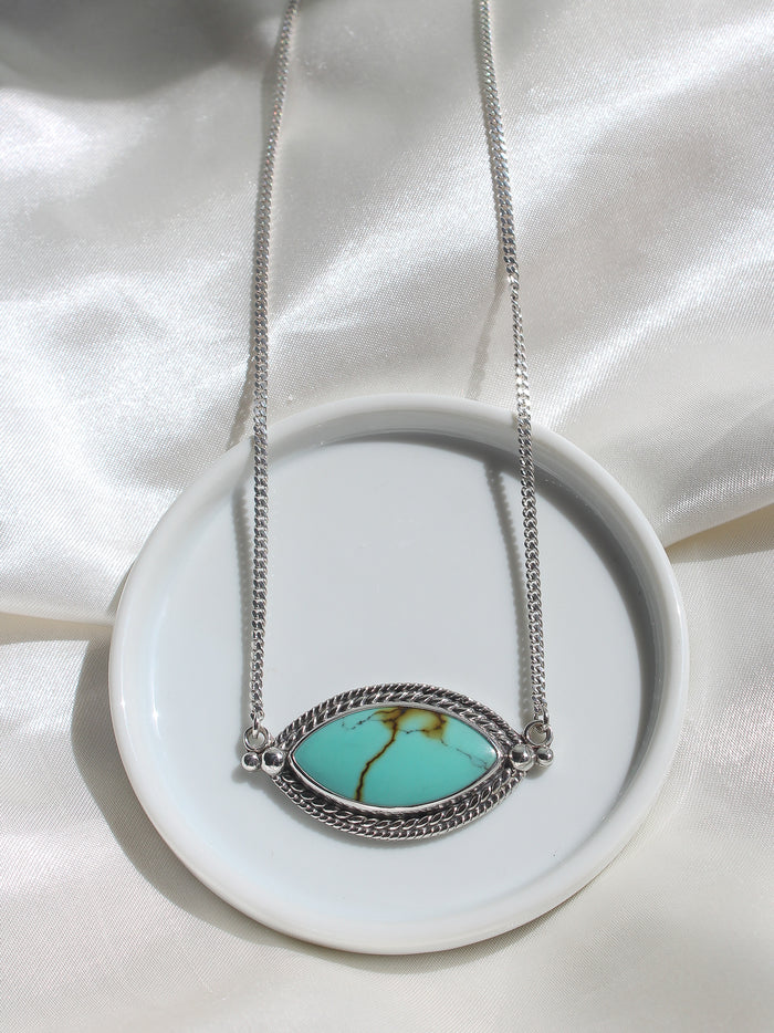 Handmade 925 sterling silver pendant with bao canyon turquoise lily and William jewelry