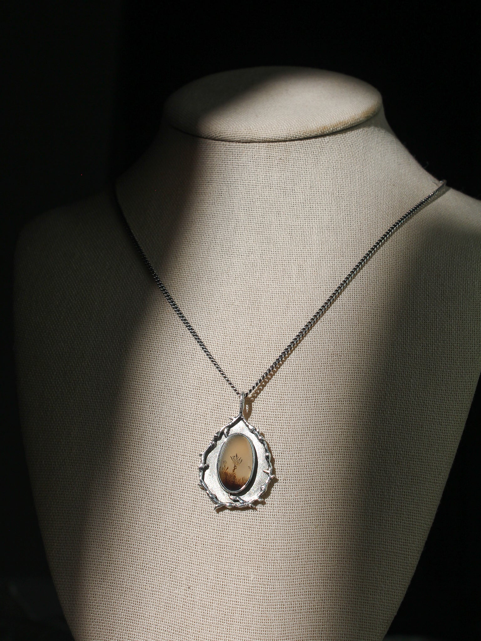 Dendritic Agate Branch Necklace