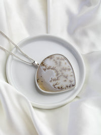 scenic dendritic agate 925 sterling silver pendant necklace handmade jewelry
