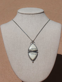 Handmade 925 sterling silver pendant with two ivory creek variscite stones lily and William jewelry