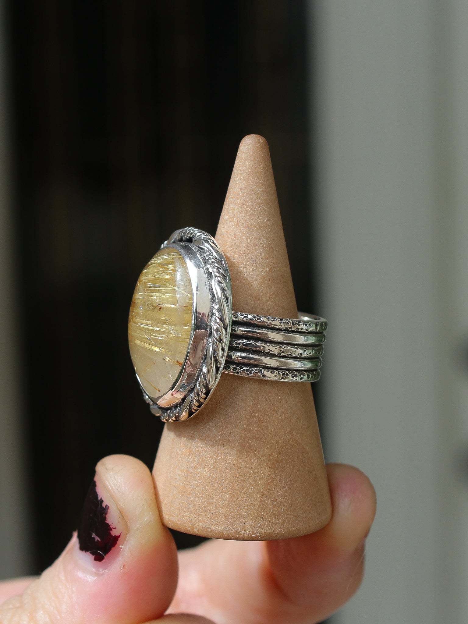 Golden Rutile Ring - Size 6