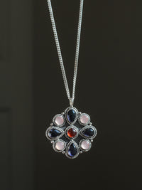 Fancy handmade 925 sterling silver pendant with iolite kyanite and chalcedony stones lily and William jewelry