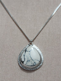 Handmade 925 sterling silver pendant with an ivory creek variscite stone lily and William jewelry