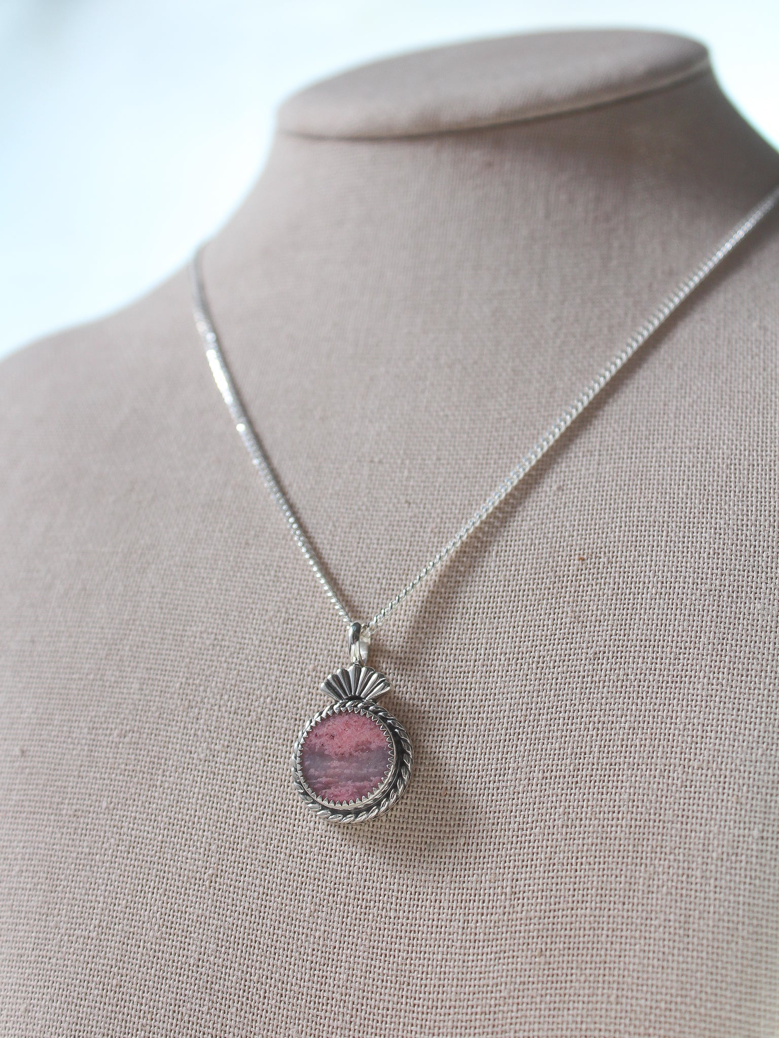italian rhodonite pendant 925 sterling silver handmade necklace handcrafted jewelry