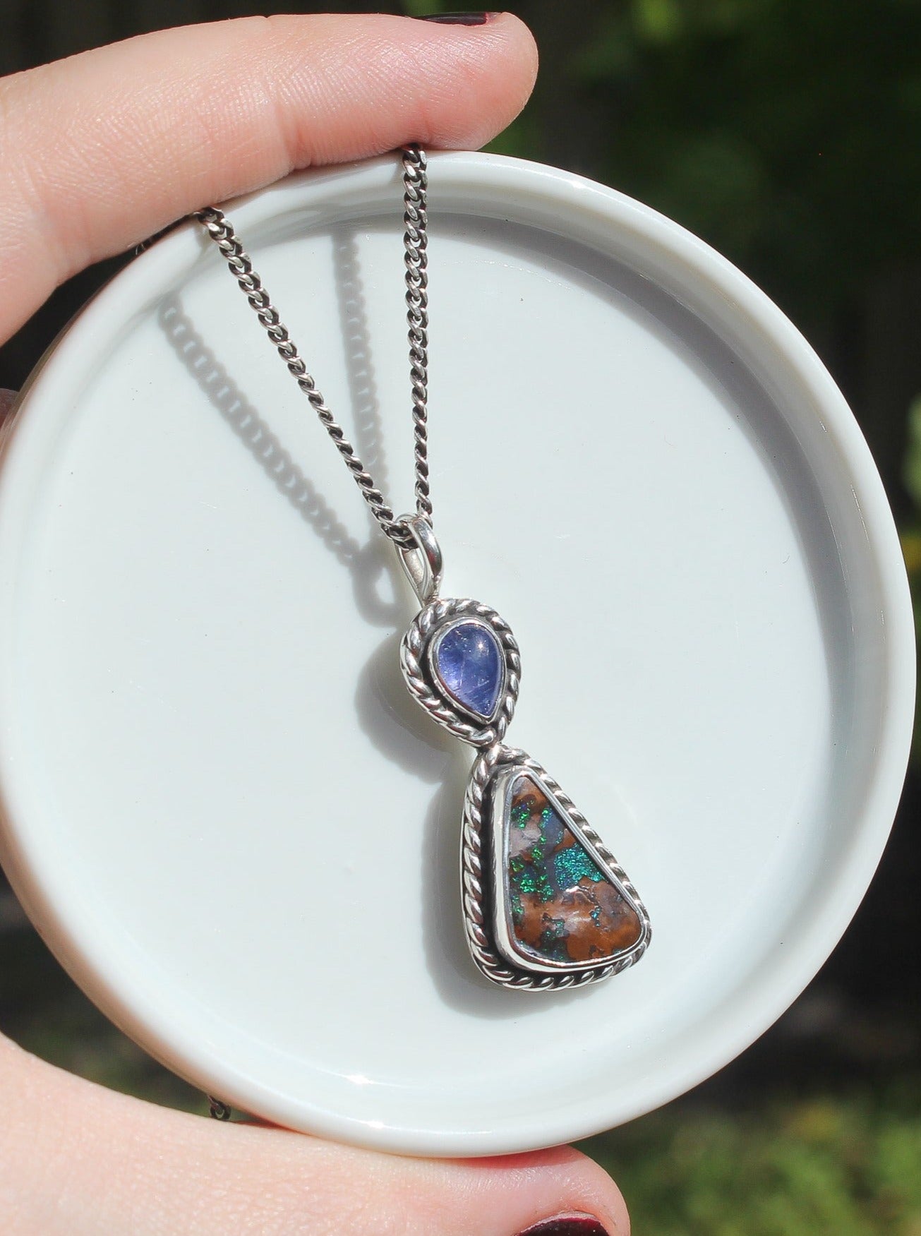 Tanzanite & Boulder Opal Necklace