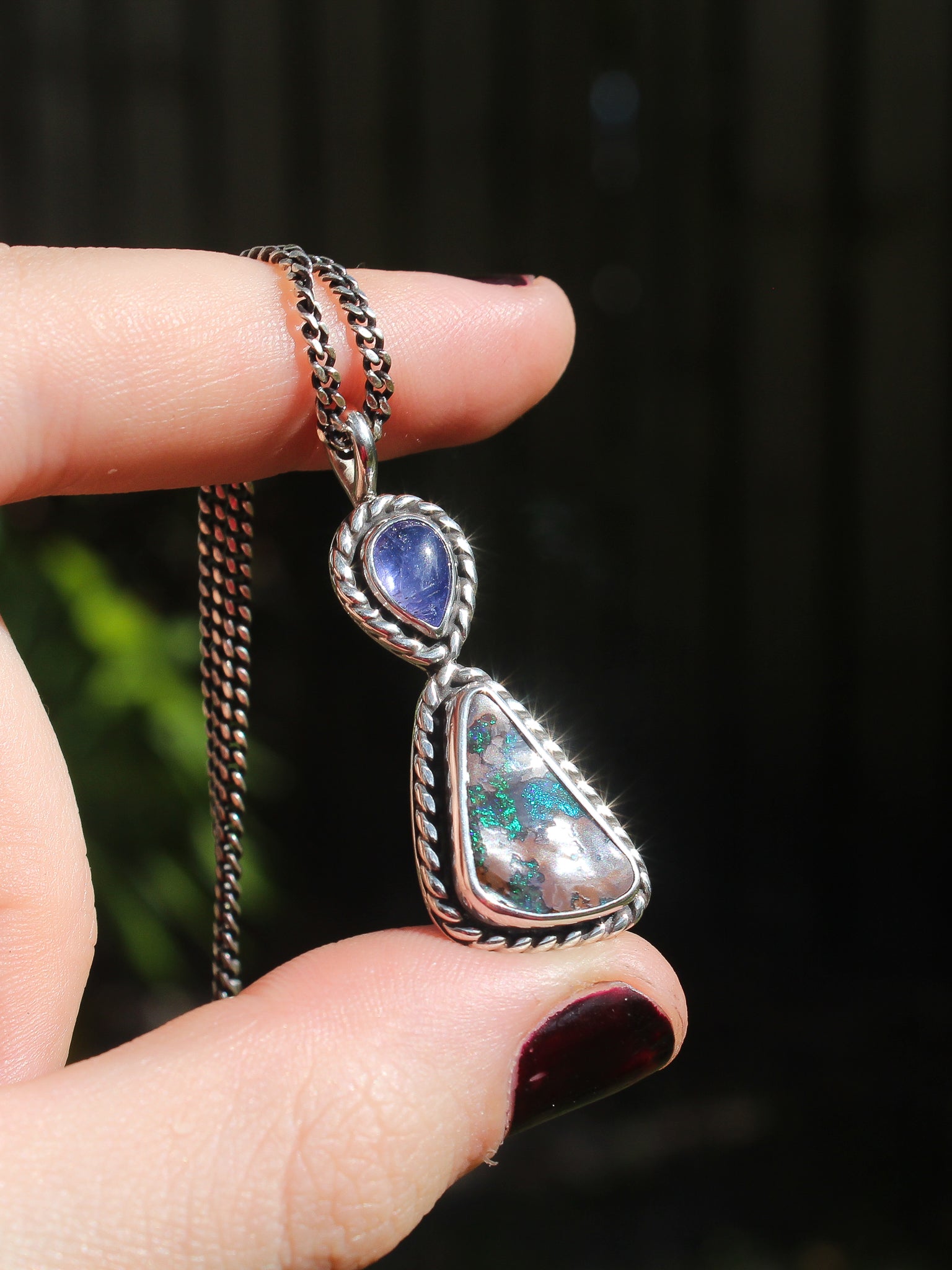 Tanzanite & Boulder Opal Necklace