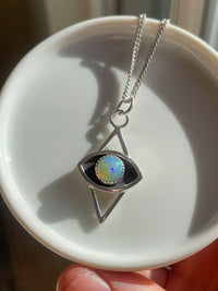 ethiopian opal pendant 925 sterling silver handmade necklace handcrafted jewelry