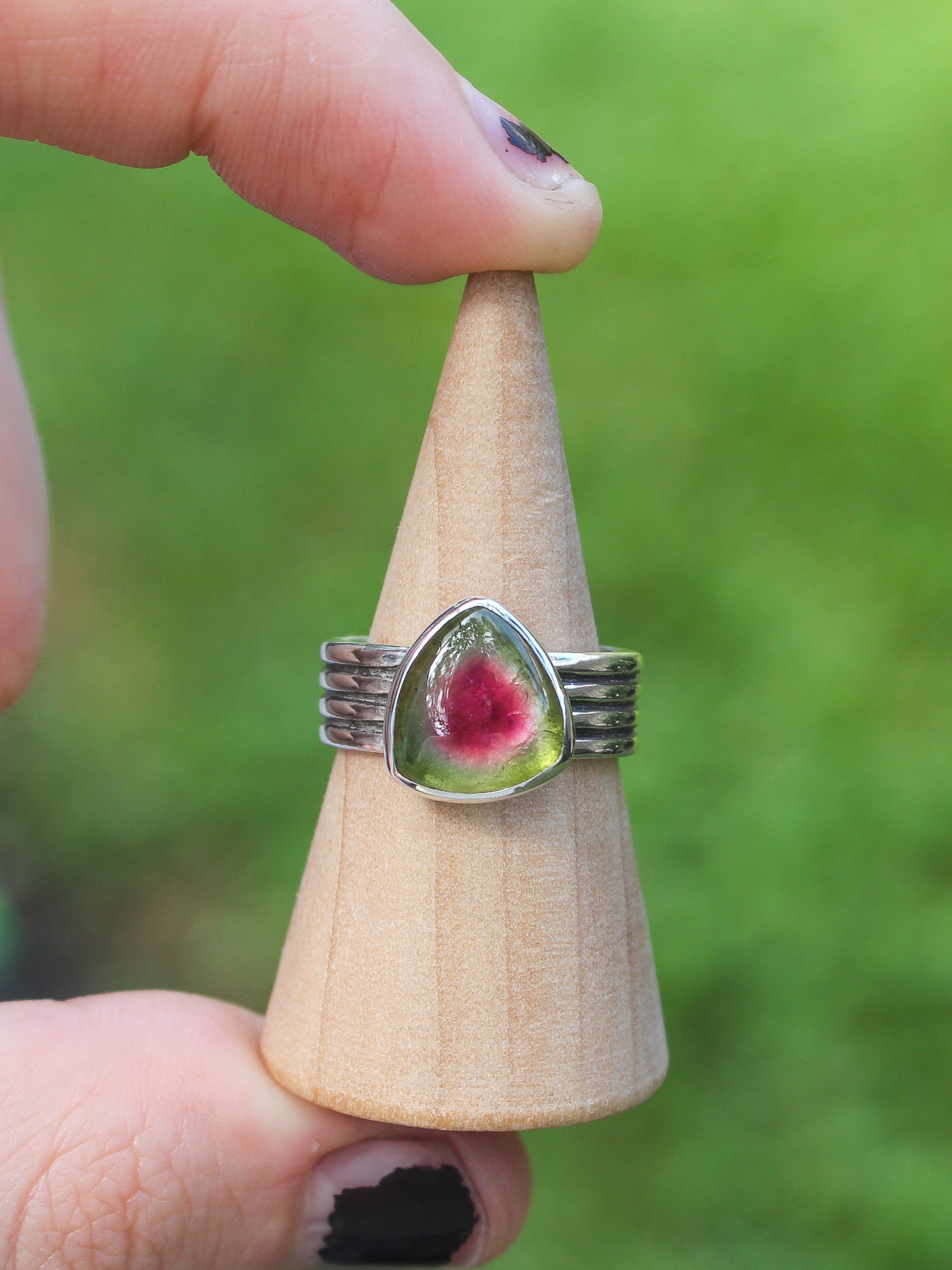 Watermelon Tourmaline Ring - Size 6