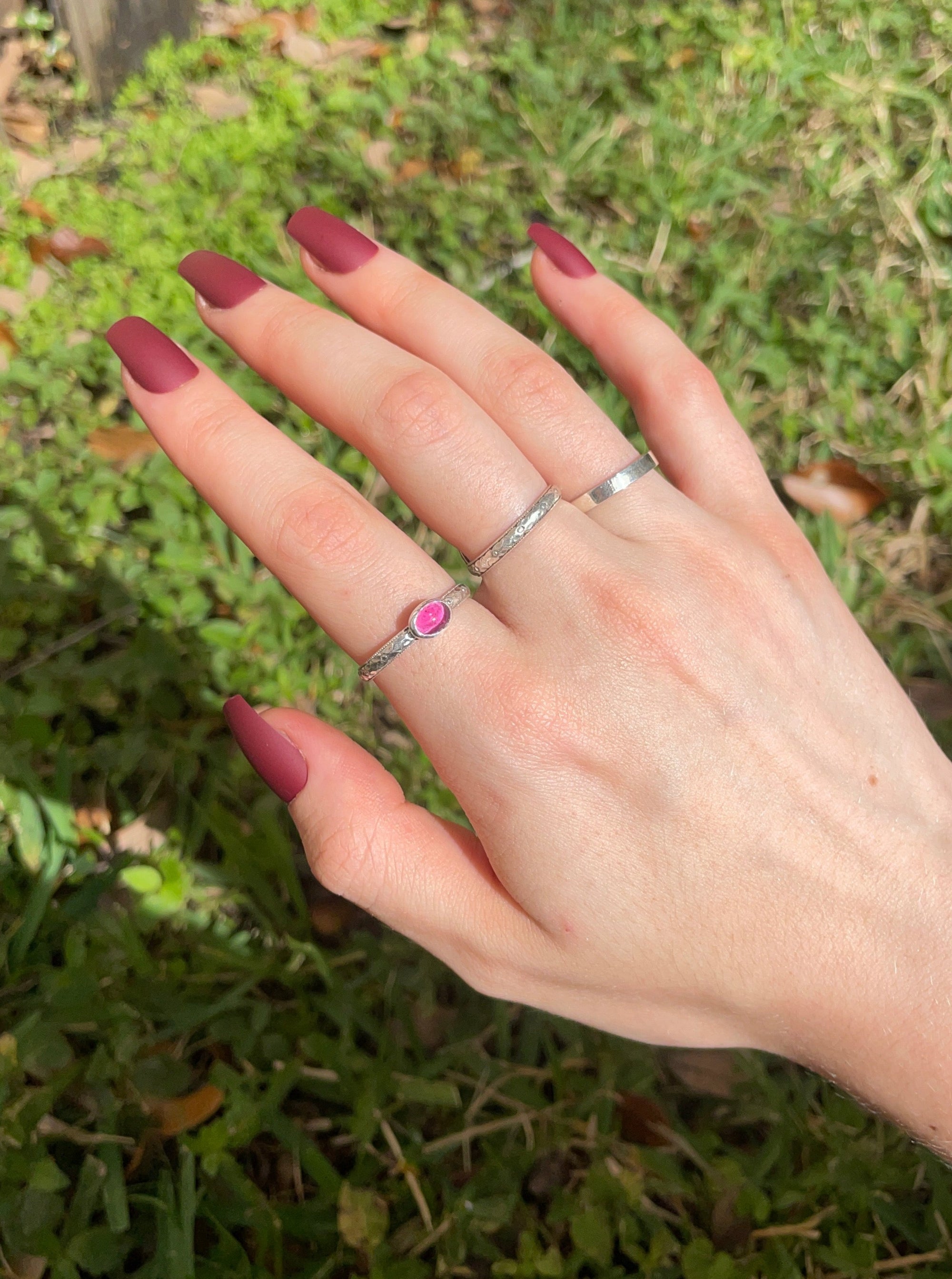 Pink Tourmaline Ring - Size 10.5