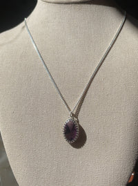 handmade sterling silver trapiche zoned amethyst necklace pendant