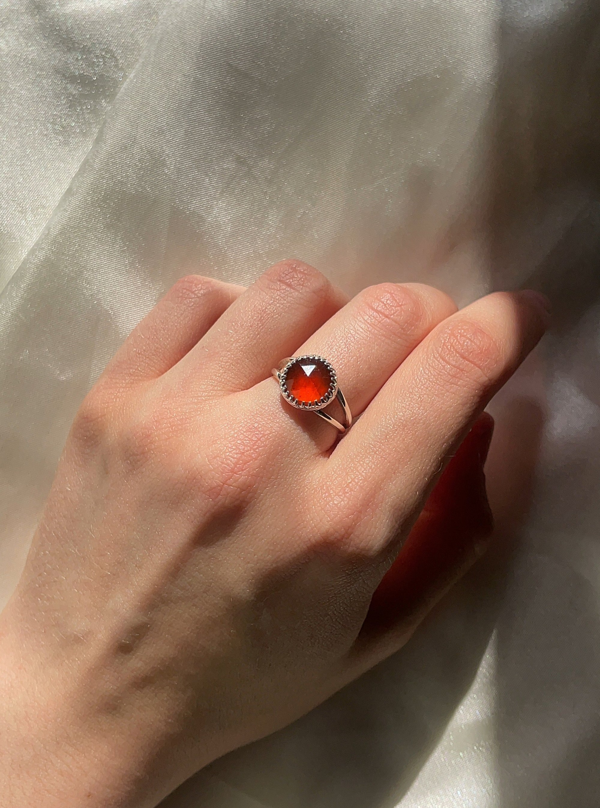Hessonite Garnet Ring - Size 6
