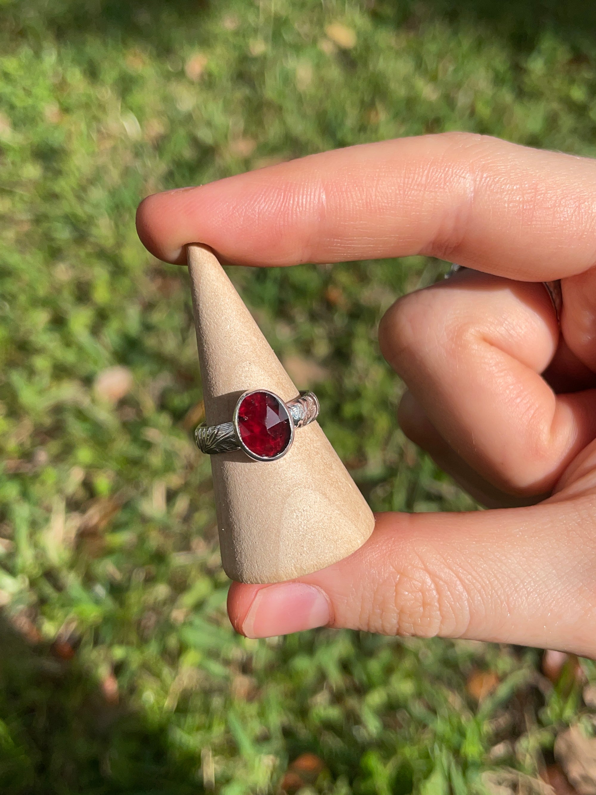 Rhodolite Garnet Ring - Size 6