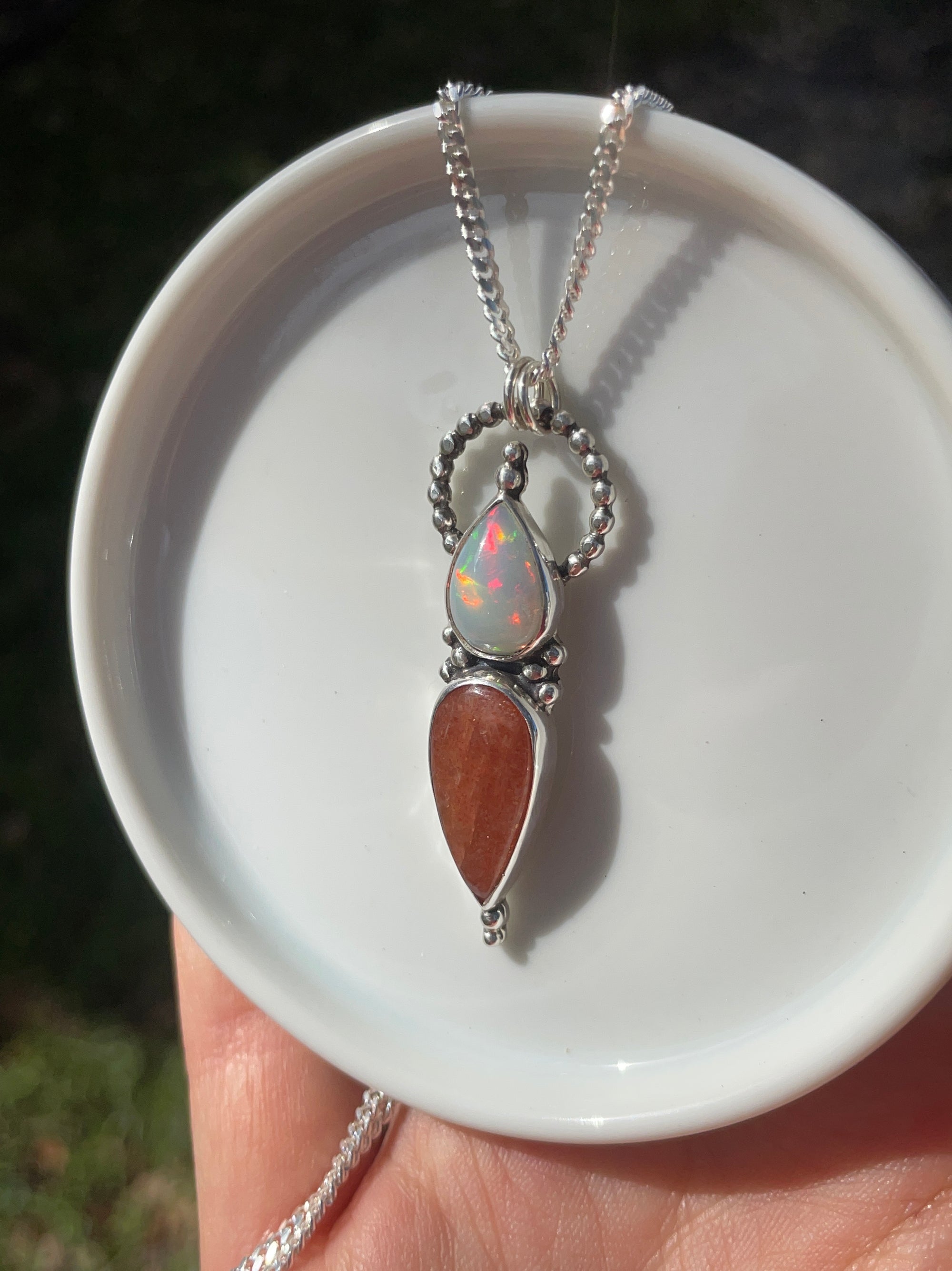 Ethiopian Opal & Tanzanian Sunstone Necklace