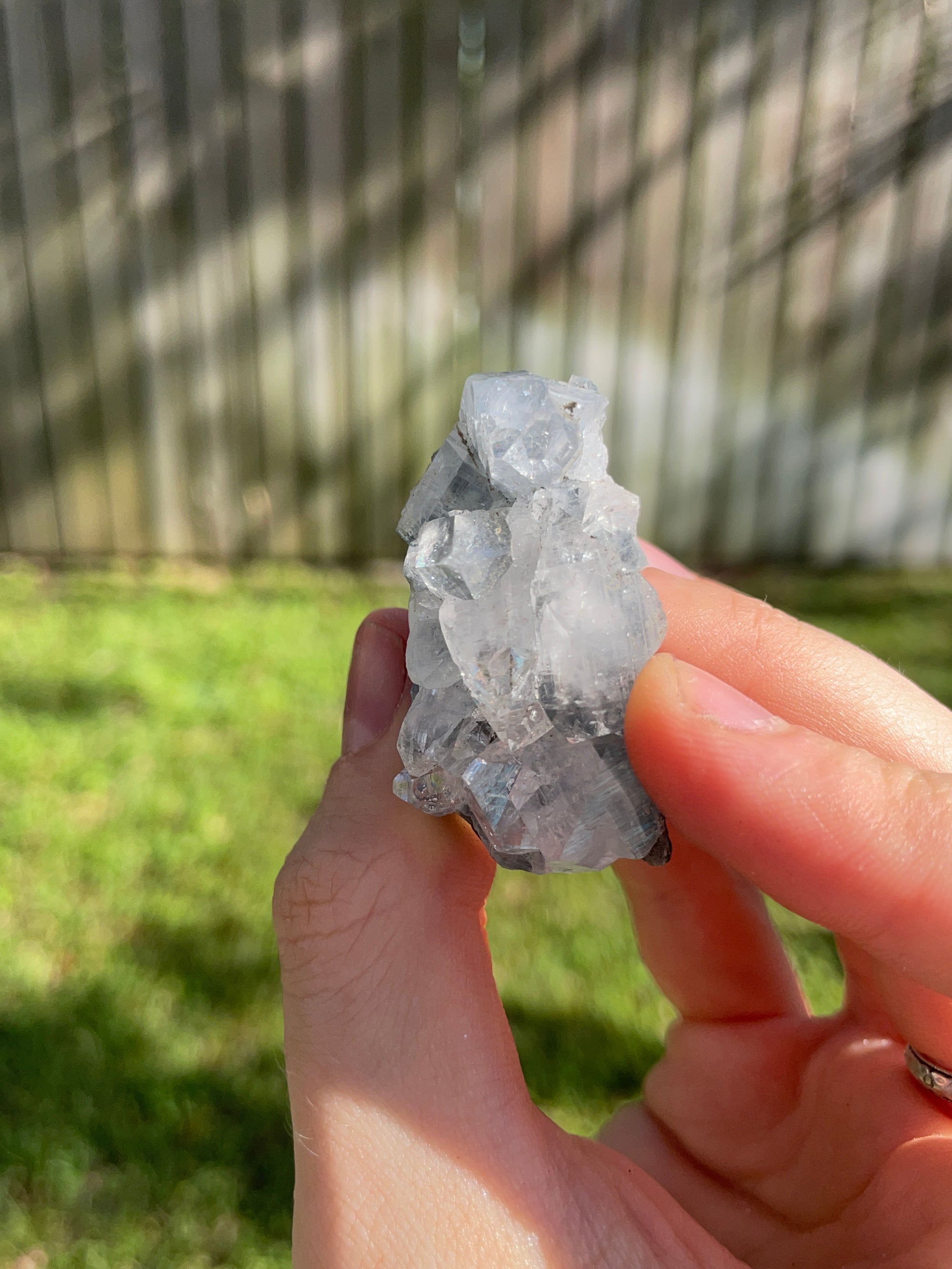 blue chalcedony specimen with apophyllite from Nashik India healing crystals home decor