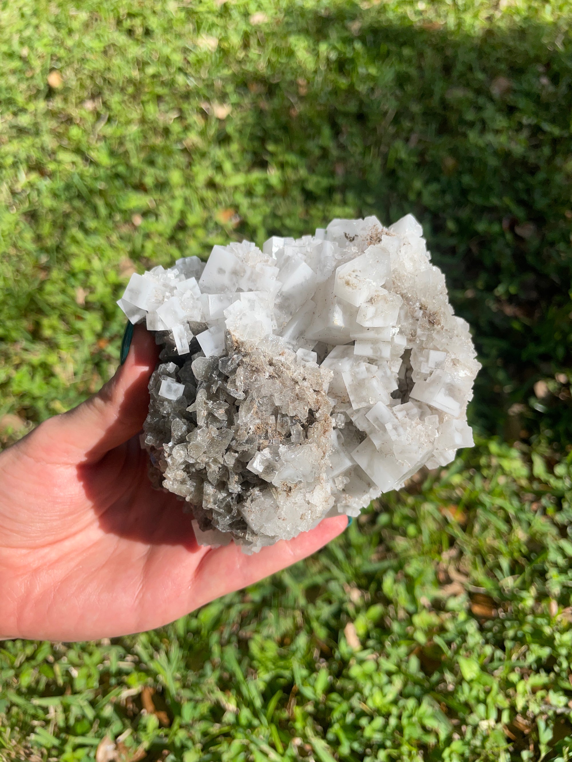 Gorgeous White Halite Specimen with Cubic Formations from Bolivia