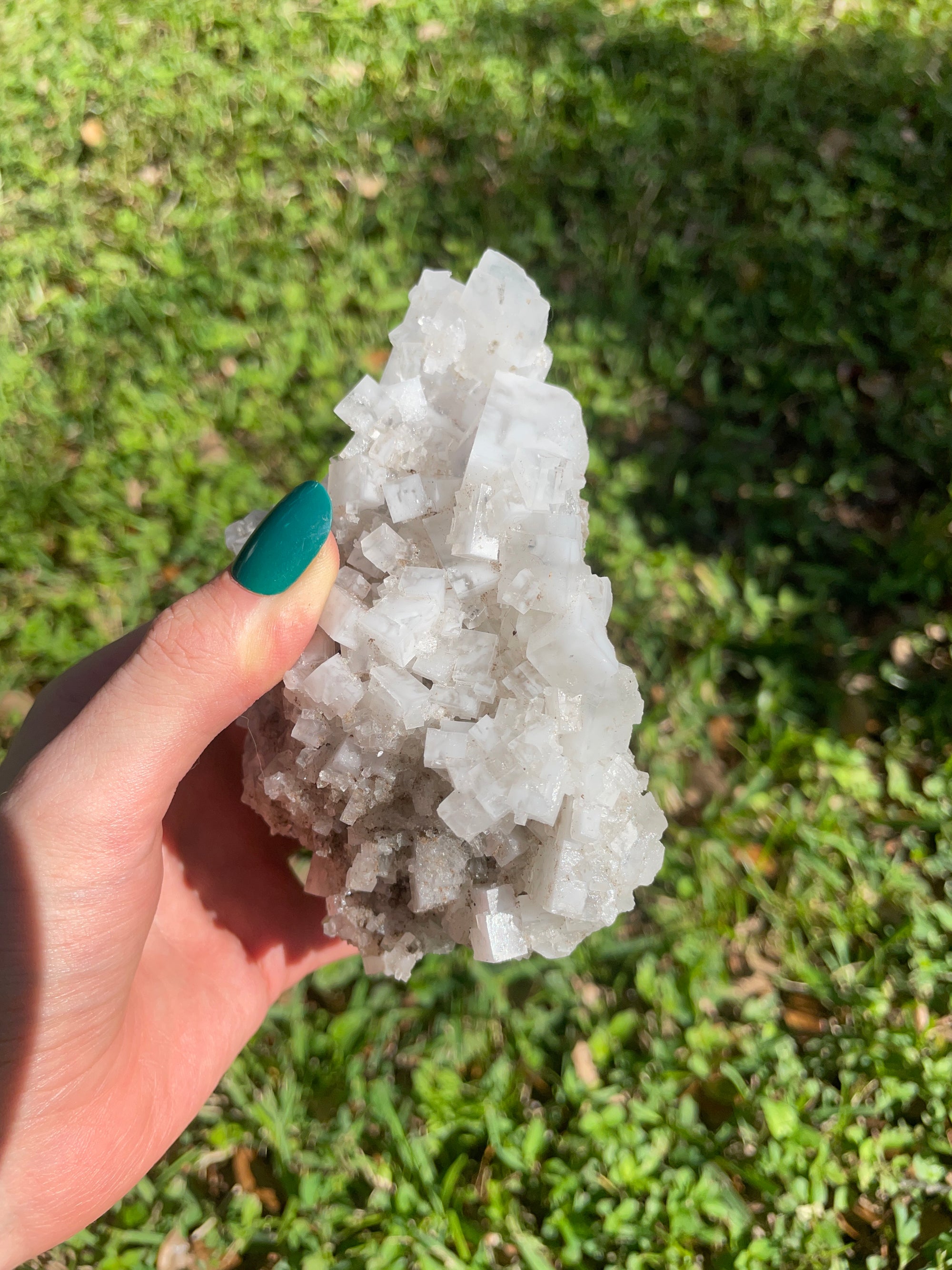Gorgeous White Halite Specimen with Cubic Formations from Bolivia