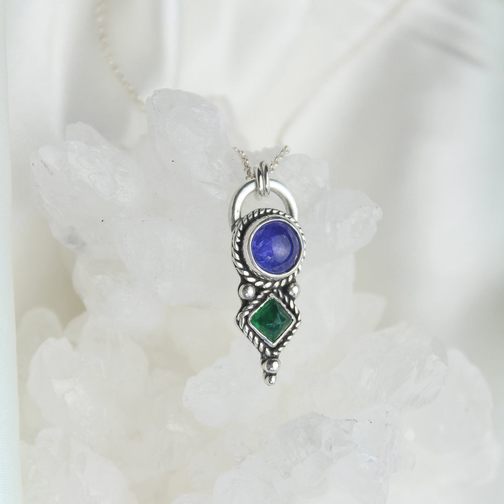 Tanzanite & Emerald Necklace