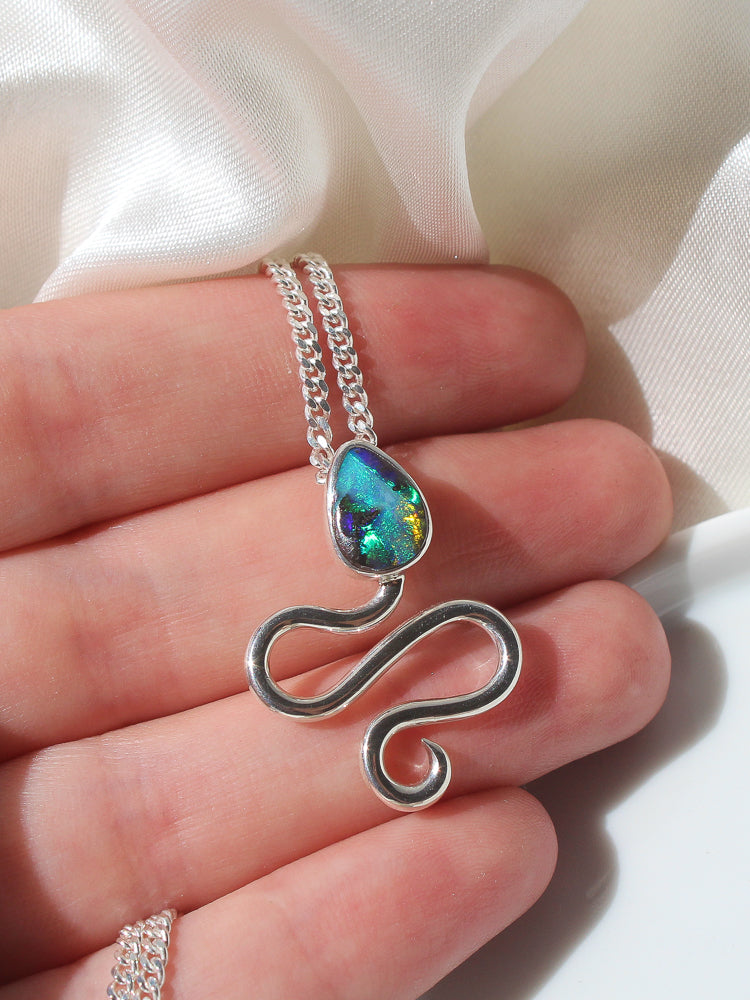 Boulder Opal Snake Necklace