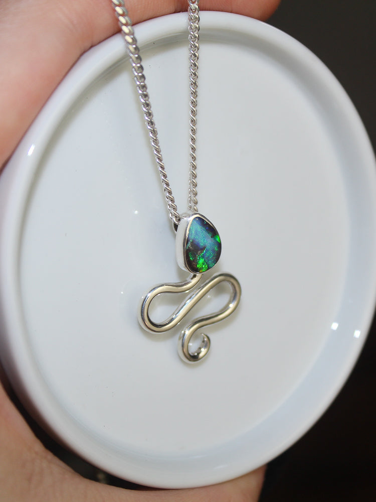 Boulder Opal Snake Necklace
