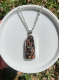 handmade sterling silver australian koroit boulder opal pendant necklace