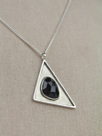 handmade sterling silver black spinel stone pendant necklace