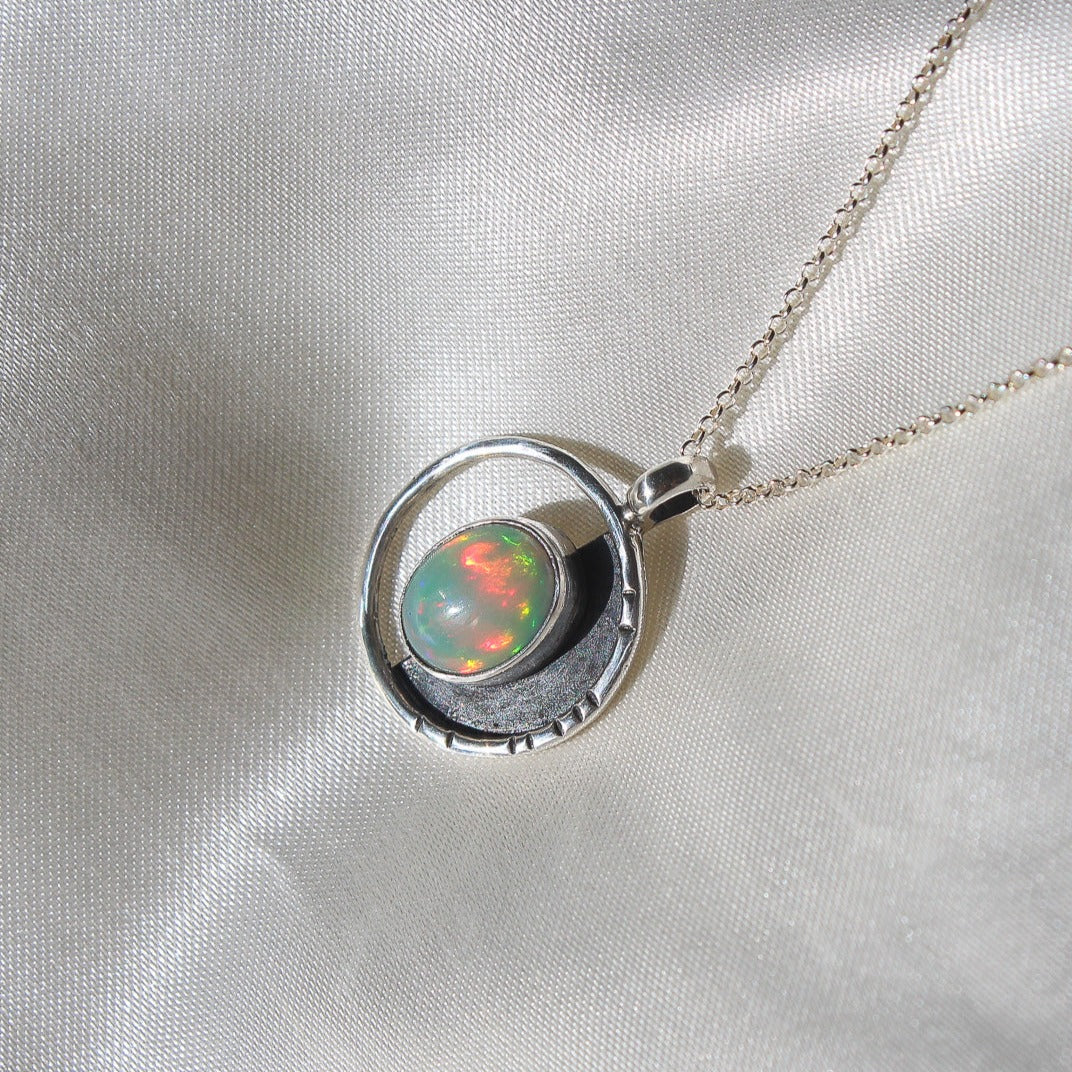 Ethiopian Opal Circle Necklace