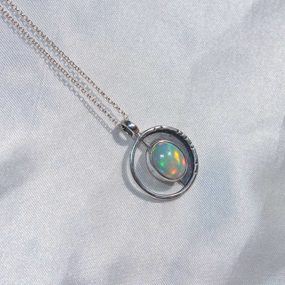 Ethiopian Opal Circle Necklace