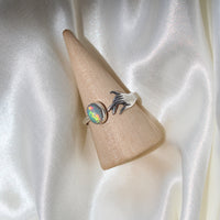 handmade 925 sterling silver adjustable ethiopian opal hand ring