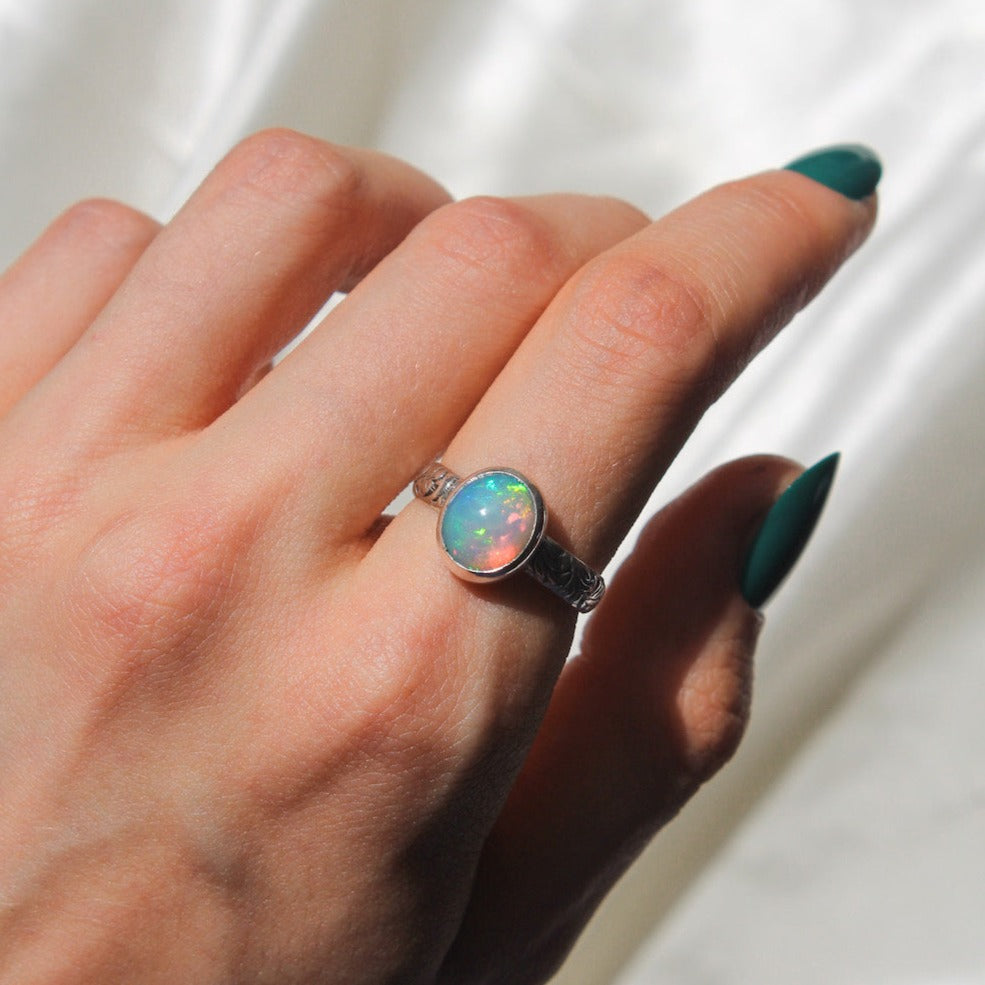 Big Ethiopian Opal Ring - Size 9
