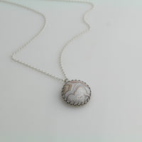 handmade 925 sterling silver laguna lace agate necklace