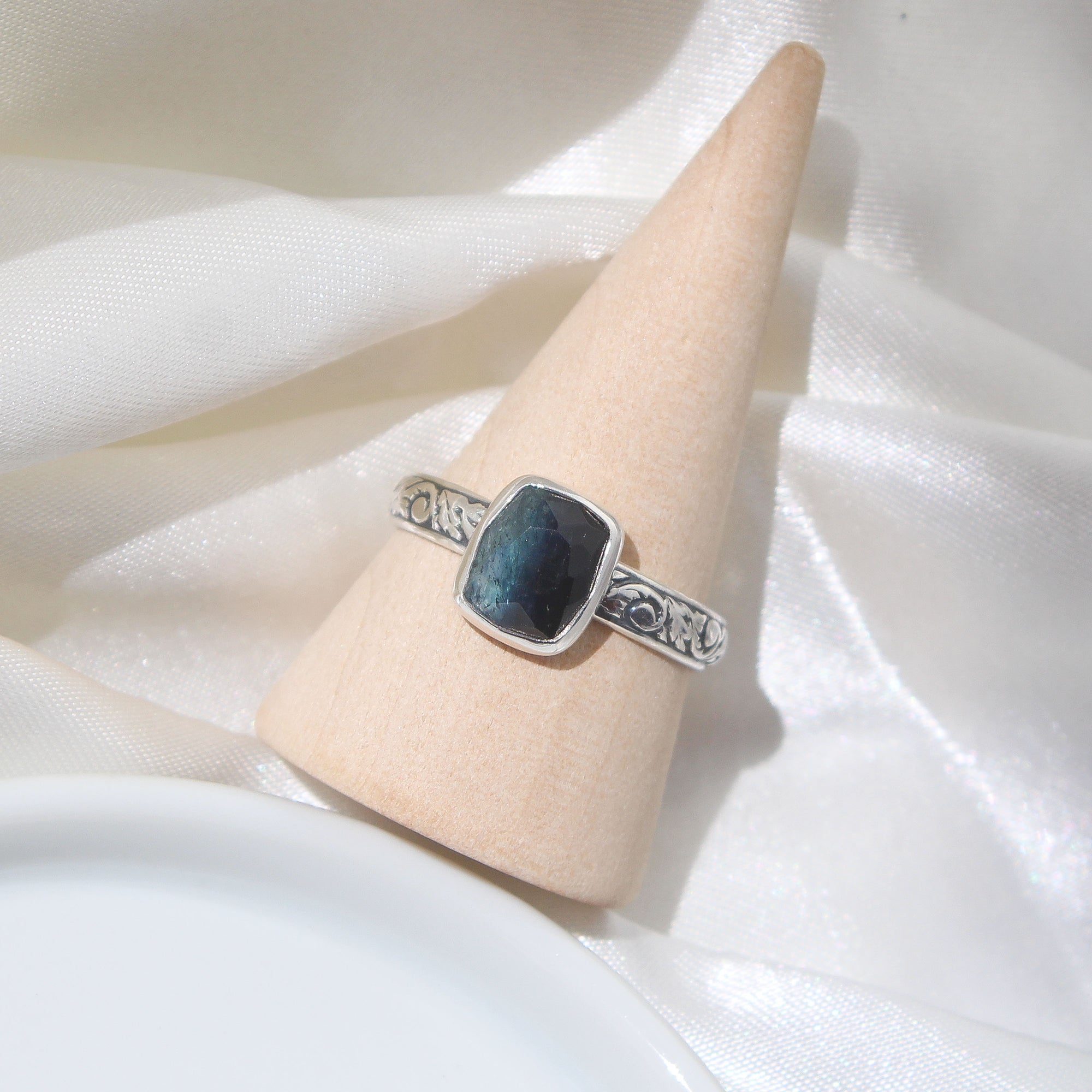 Blue Bi-Color Tourmaline Ring - Size 8.5