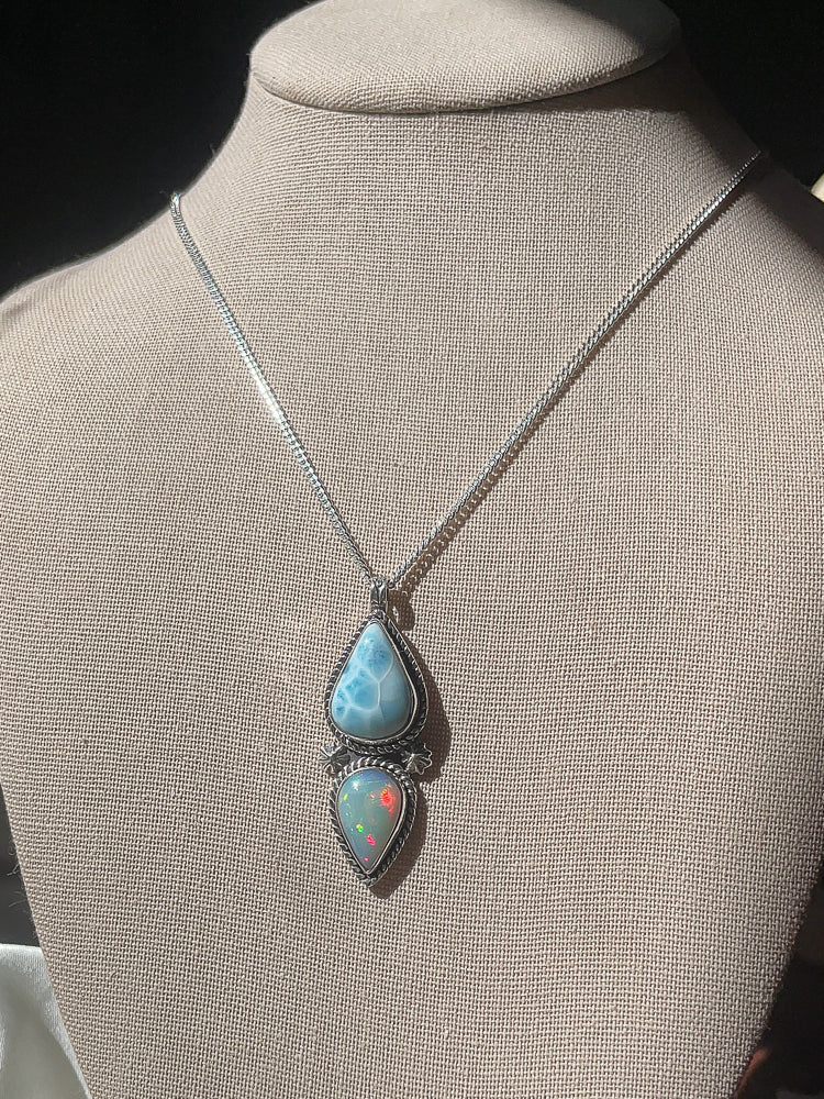 Larimar & Ethiopian Opal Necklace