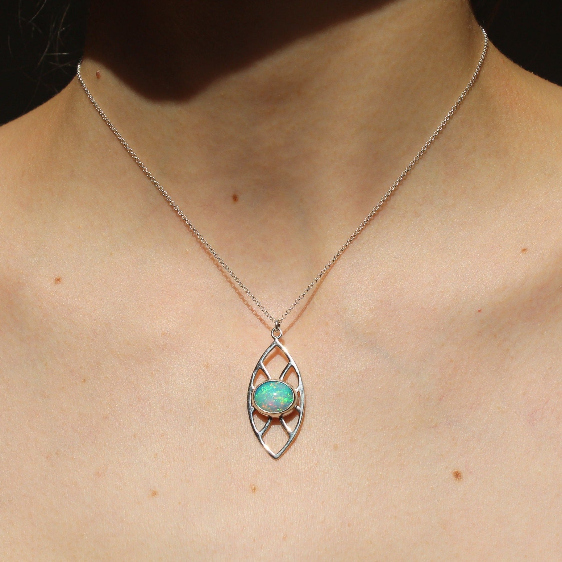 Ethiopian Opal Geometric Necklace