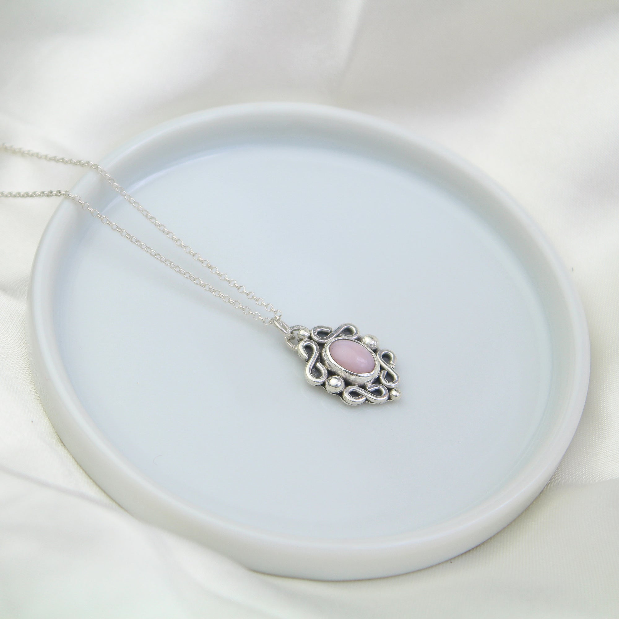 Ornate Pink Opal Necklace