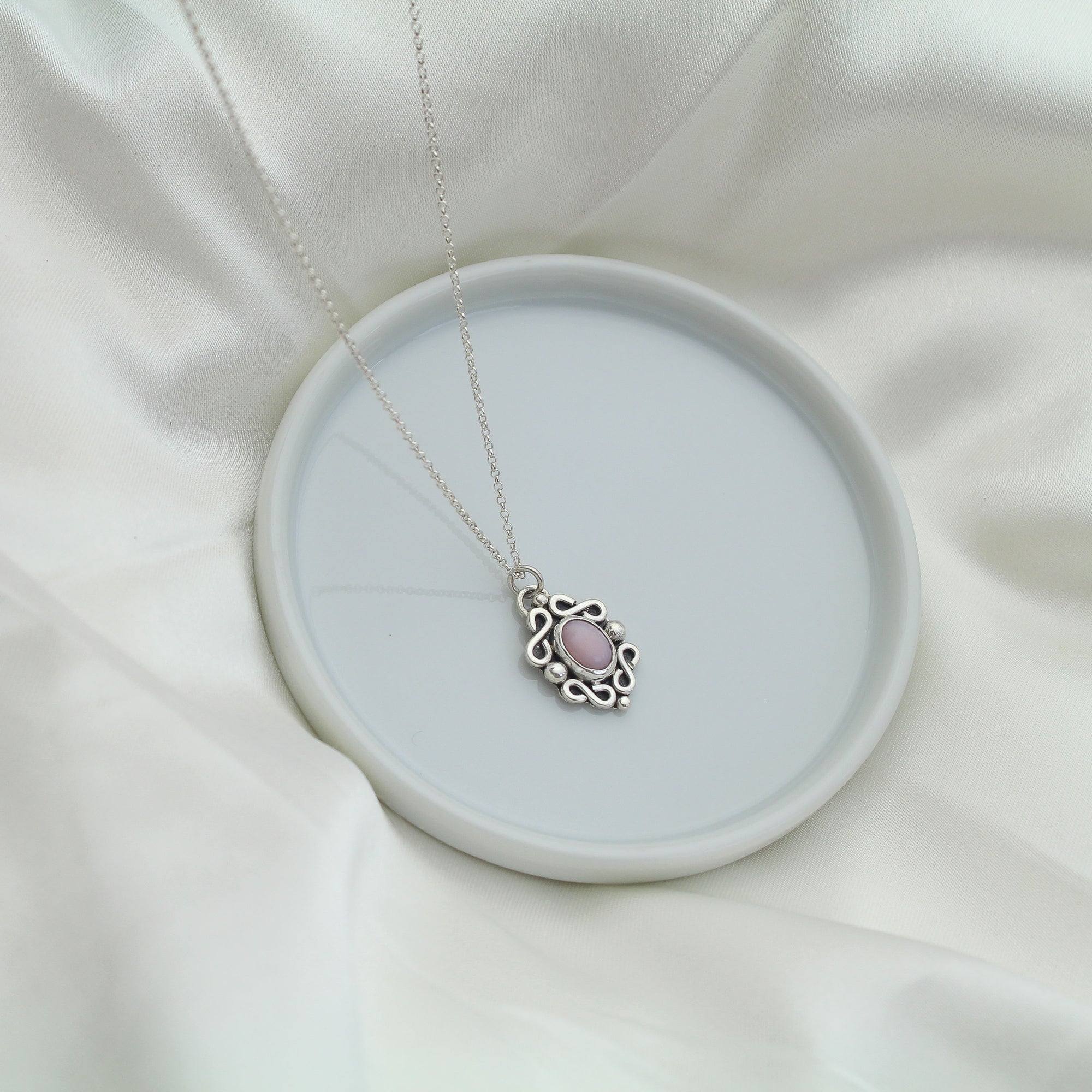 Ornate Pink Opal Necklace