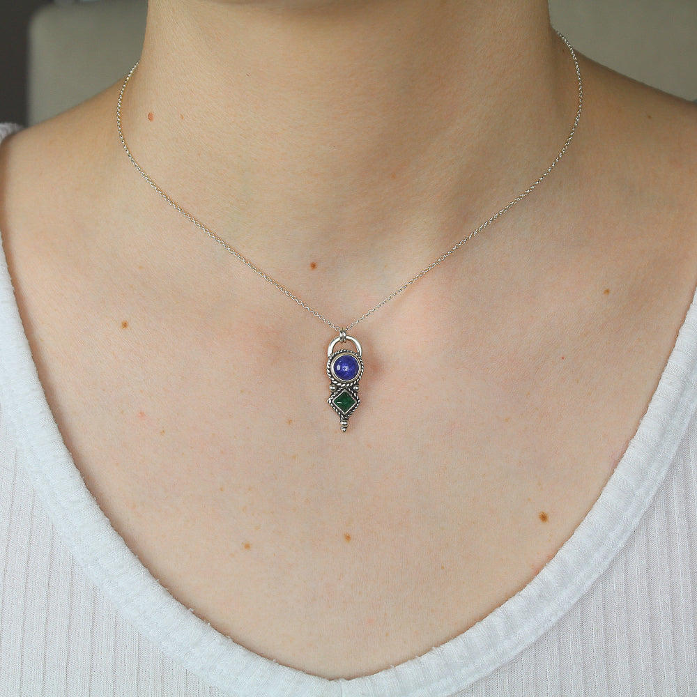 Tanzanite & Emerald Necklace