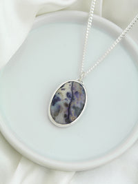 handmade sterling silver natural tiffany stone pendant necklace